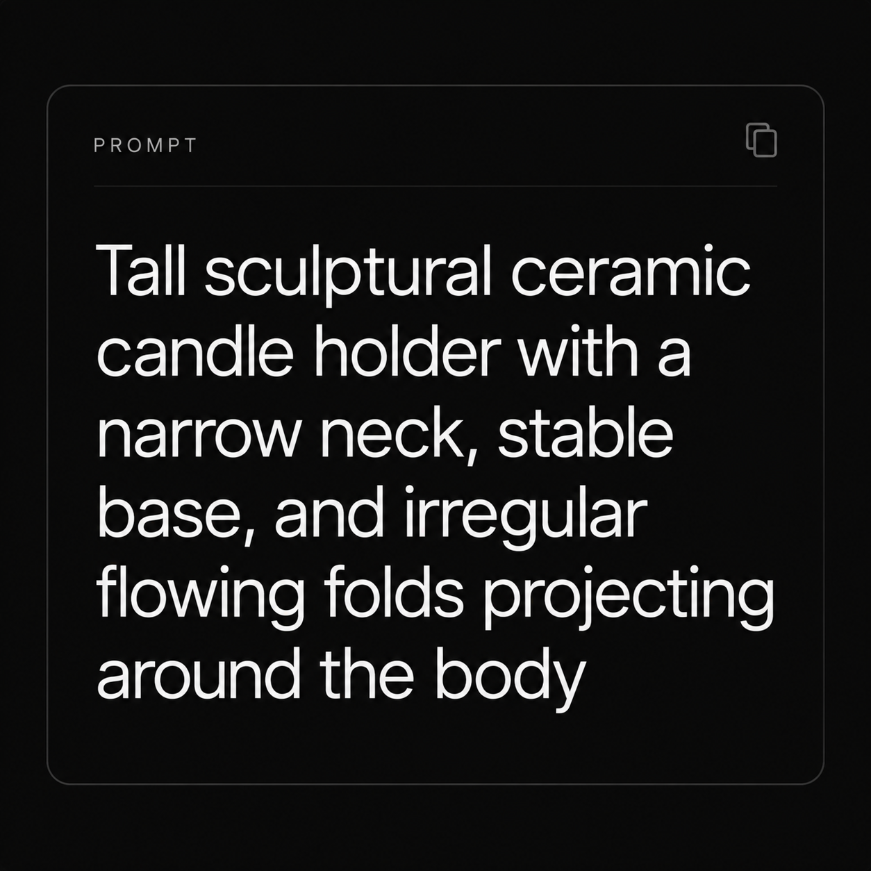 Concept brief for a sculptural ceramic candle holder