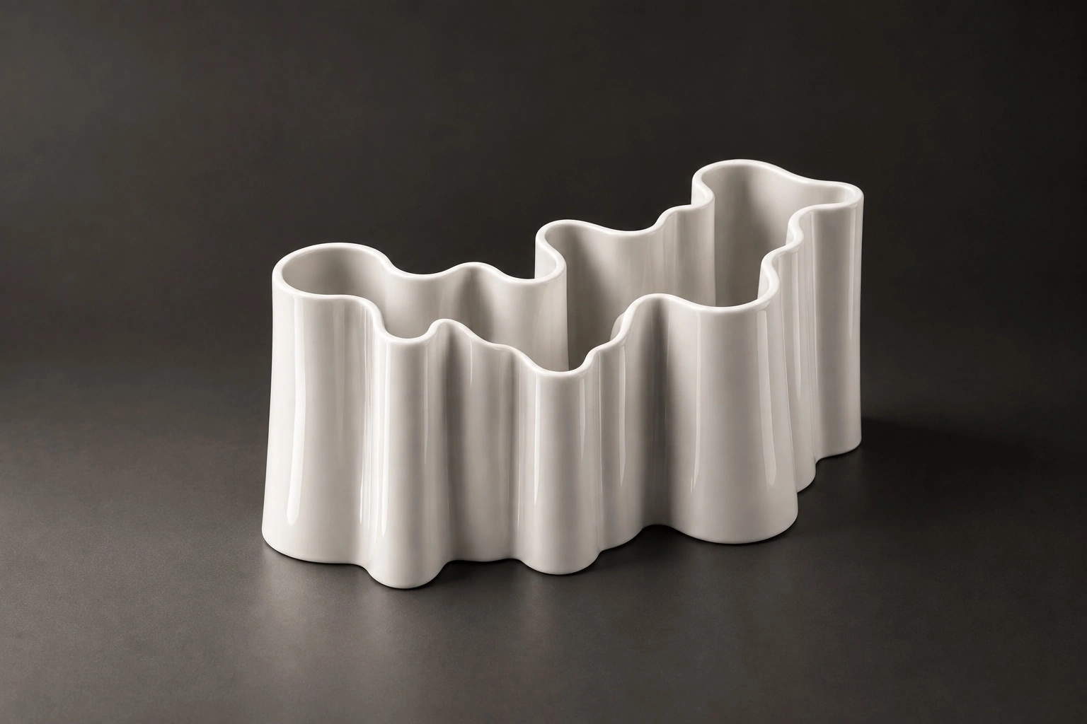 Sculptural white ceramic decor vase