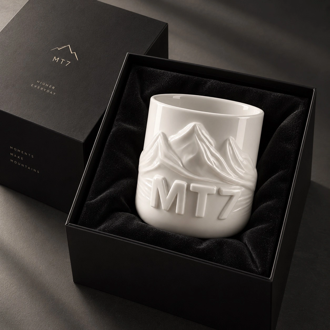 MT7 branded ceramic gift in a presentation box